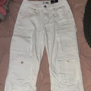 White Cargo Jeans